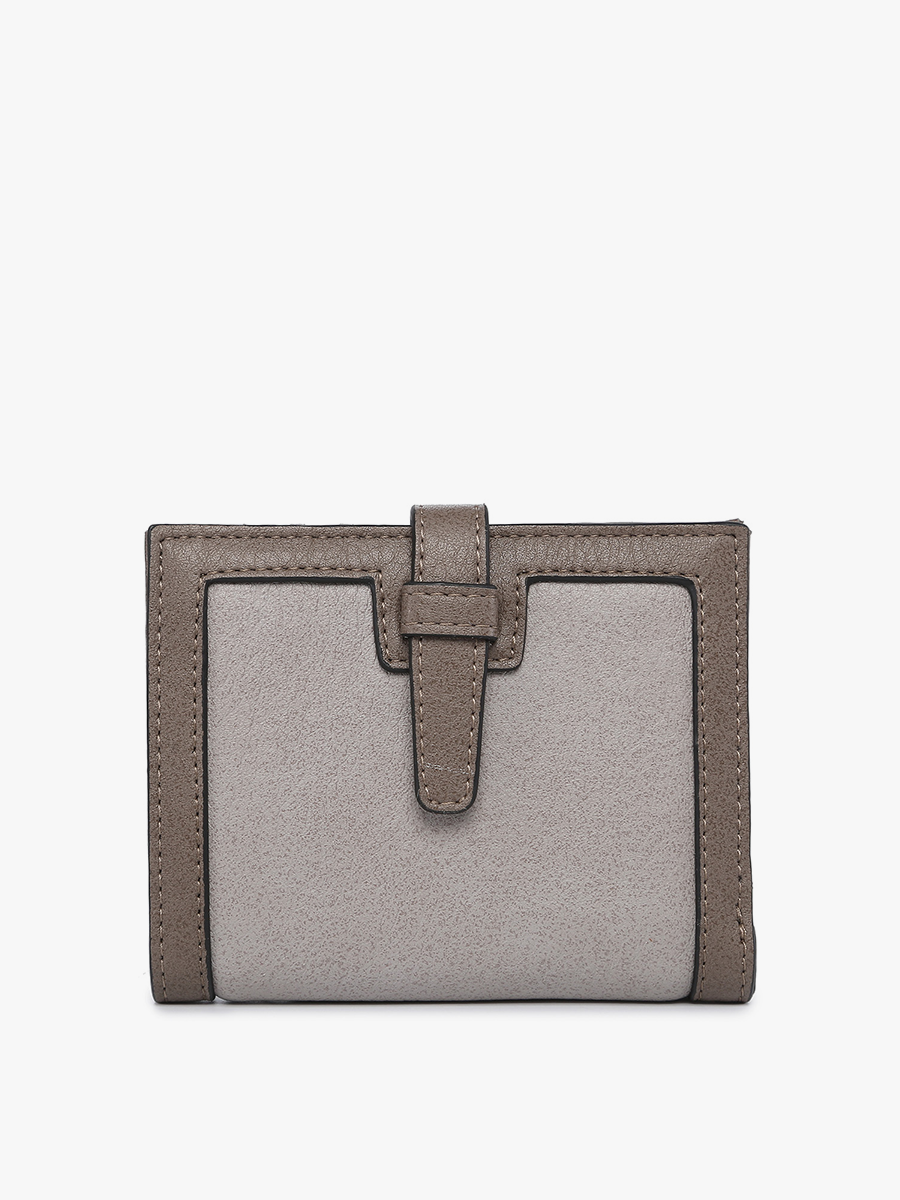 Bessie Canvas Wallet w/ Slip Closure: Diamond-Lt. Grey