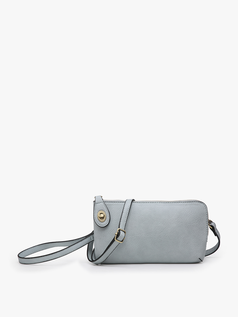 Kendall Crossbody/Wristlet w/ Twist Lock Closure: Light Stone