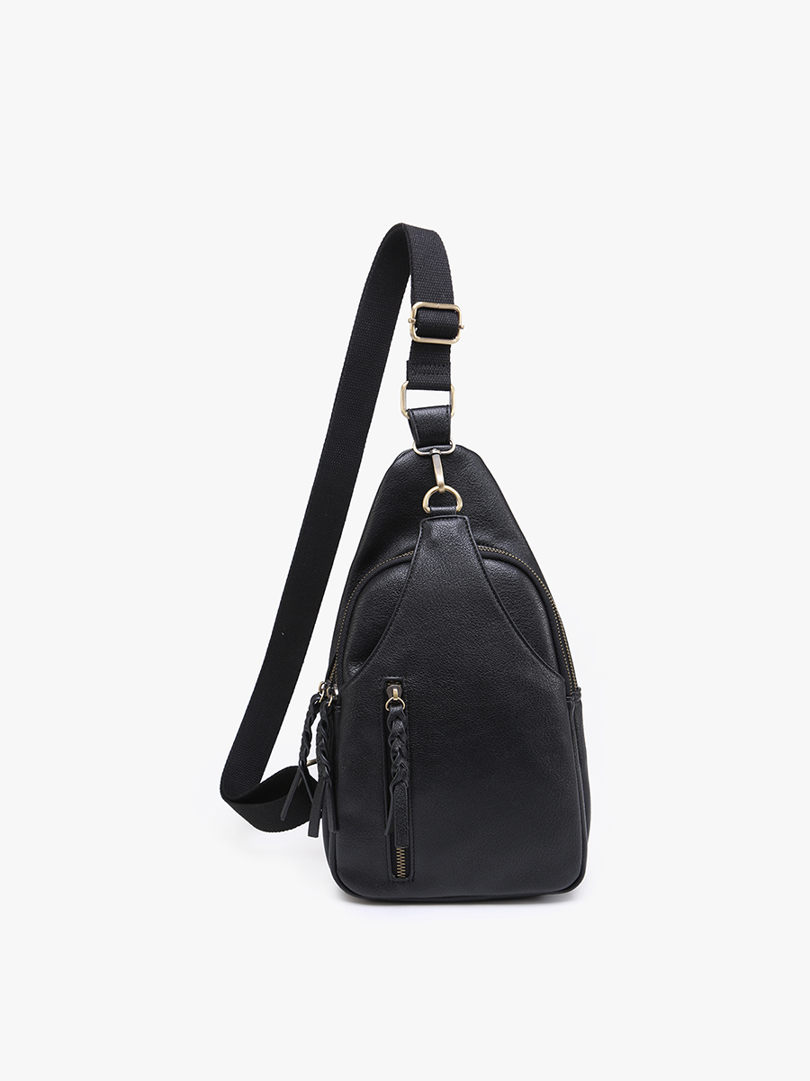 Nikki Dual Compartment Sling Pack Bag: Navy