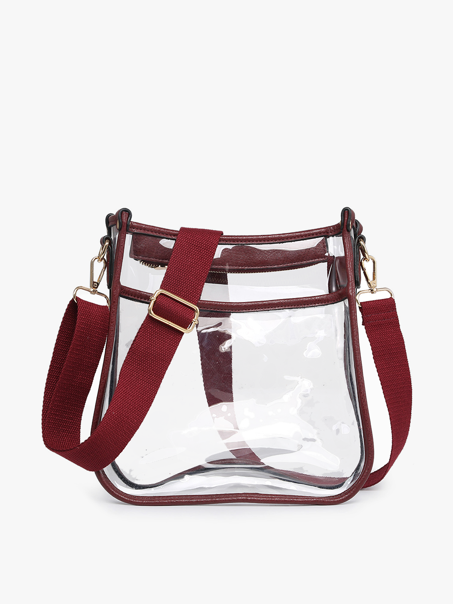 Posie Clear Crossbody w/ Vegan Leather: Black