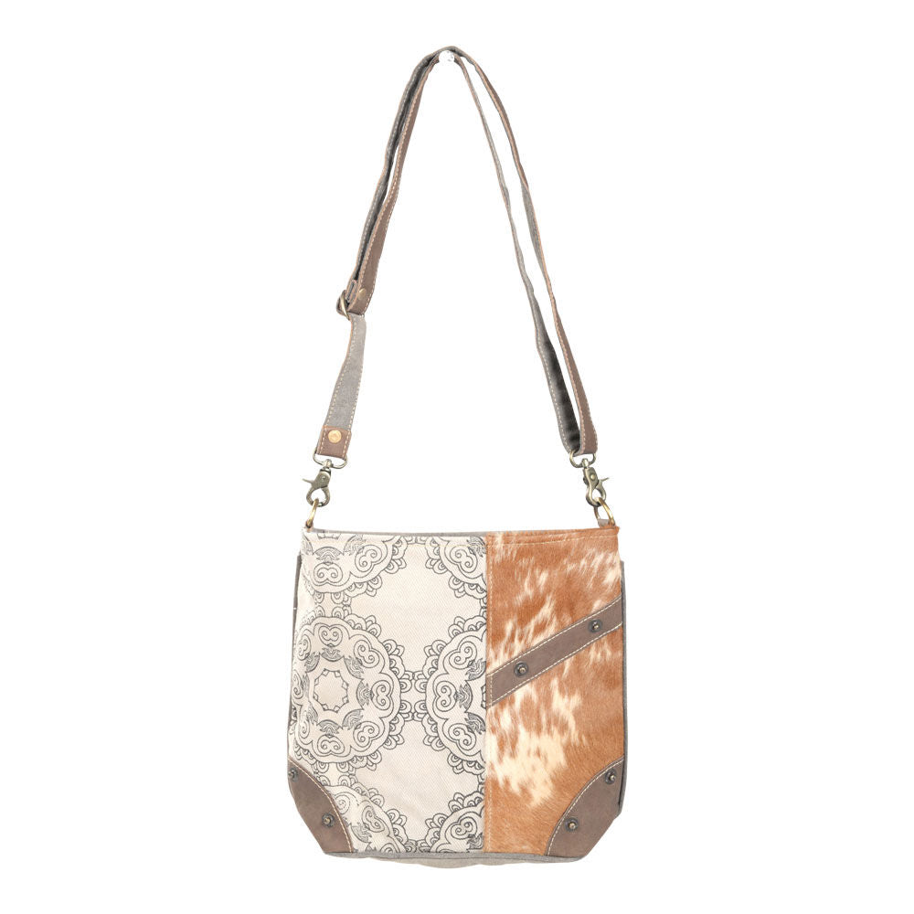 Clea Ray Circle Design Shoulder Bag With Fur- Vintage Purse Handbag