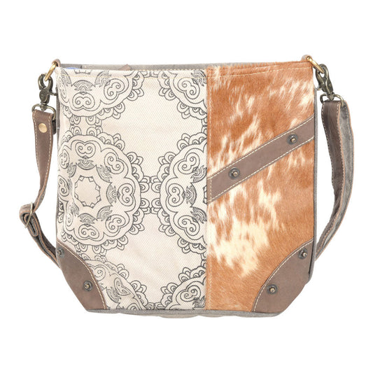 Clea Ray Circle Design Shoulder Bag With Fur- Vintage Purse Handbag