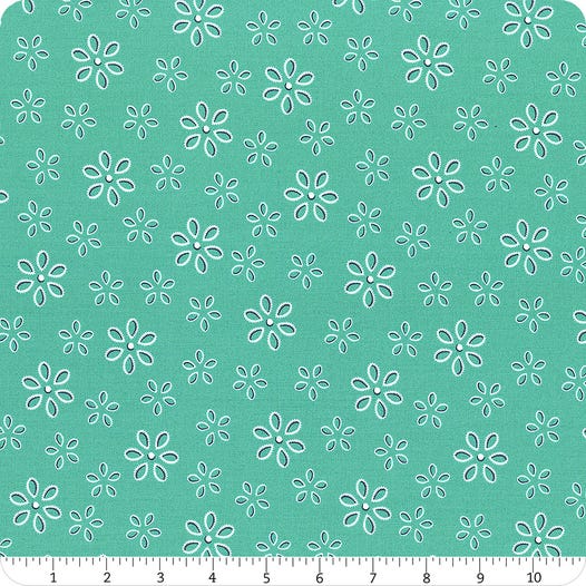 Moda Fabric Feed Sacks: Good Works Pond Ribbon Flower  23354-14 by Linzee Kull Mcray