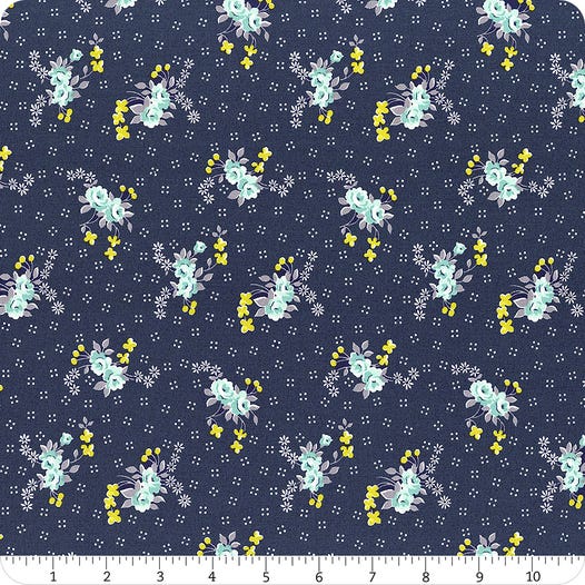 Moda Fabrics Feed Sacks: Good Works Bluebird Festoon  23356-15 by Linzee Kull Mcray