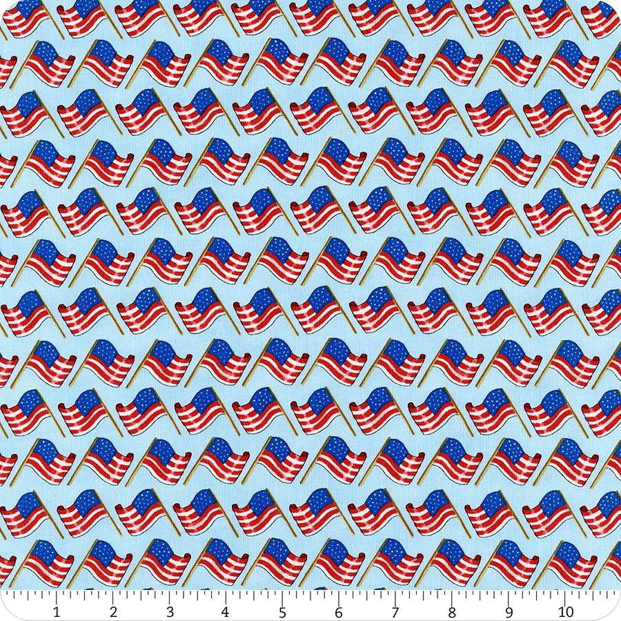 All American Sky Blue 56023 14 Flags Moda Americana Red white Blue