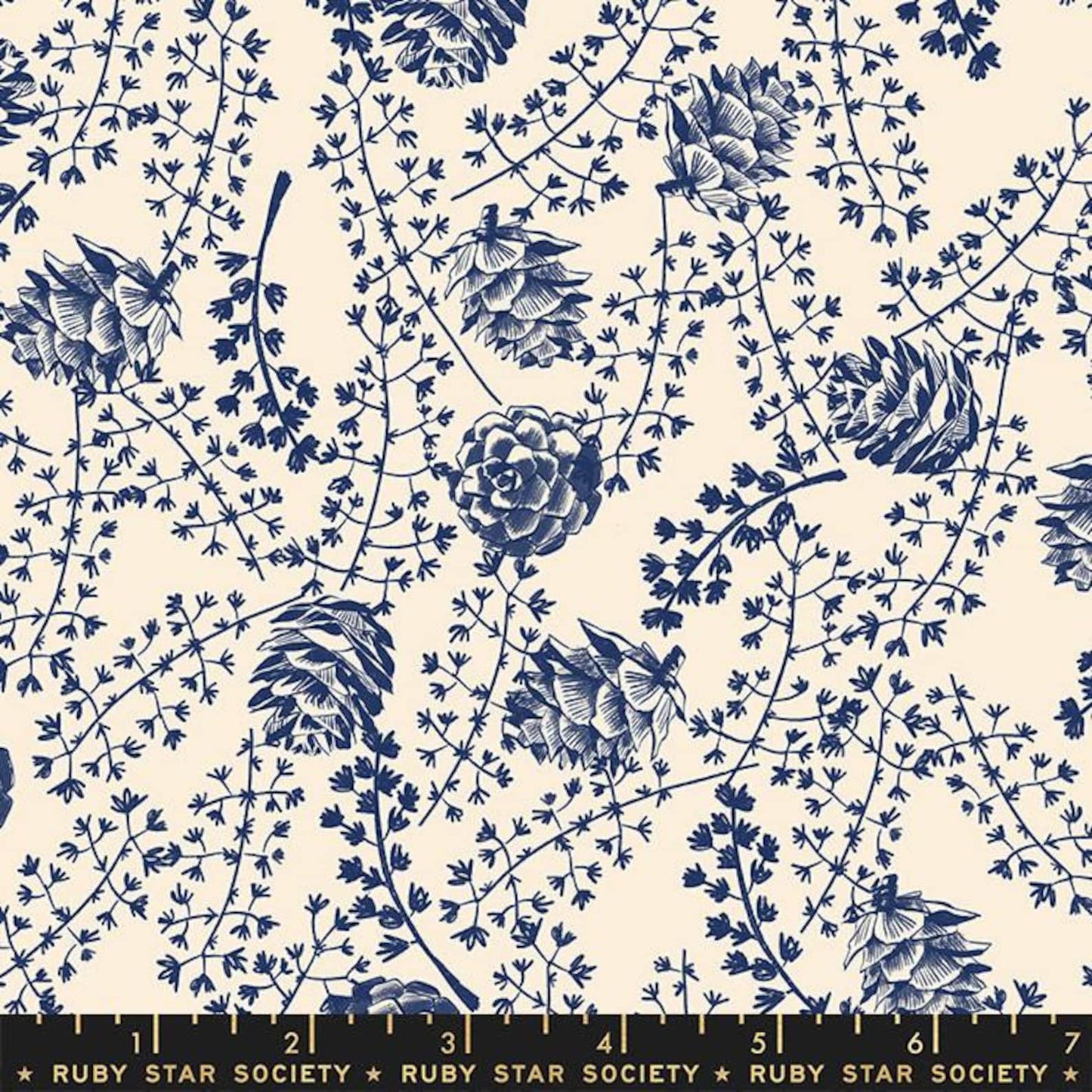 Winterglow for Moda Fabric by Ruby Star Society Navy Acorn Pine Forest RS5105 12