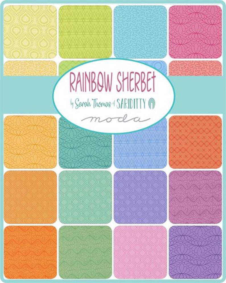 Rainbow Sherbet Kit KIT45020 Moda Precuts  100% Cotton pattern- fabric- binding  54" X 54"