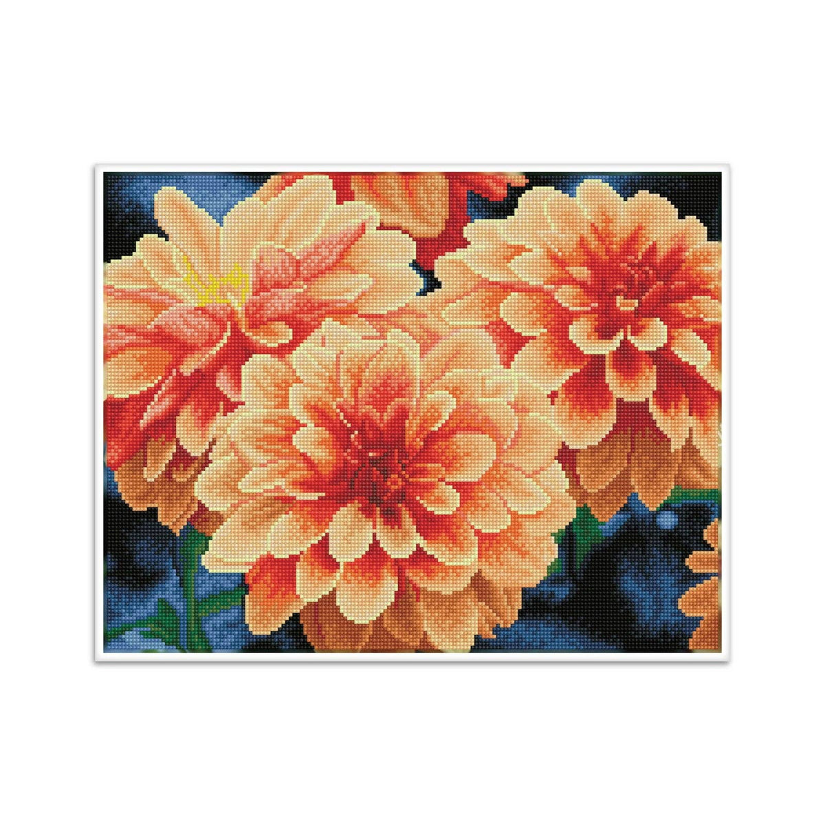 Peach Dahlias Pre-Framed Kit - 17.7" x 13.8"