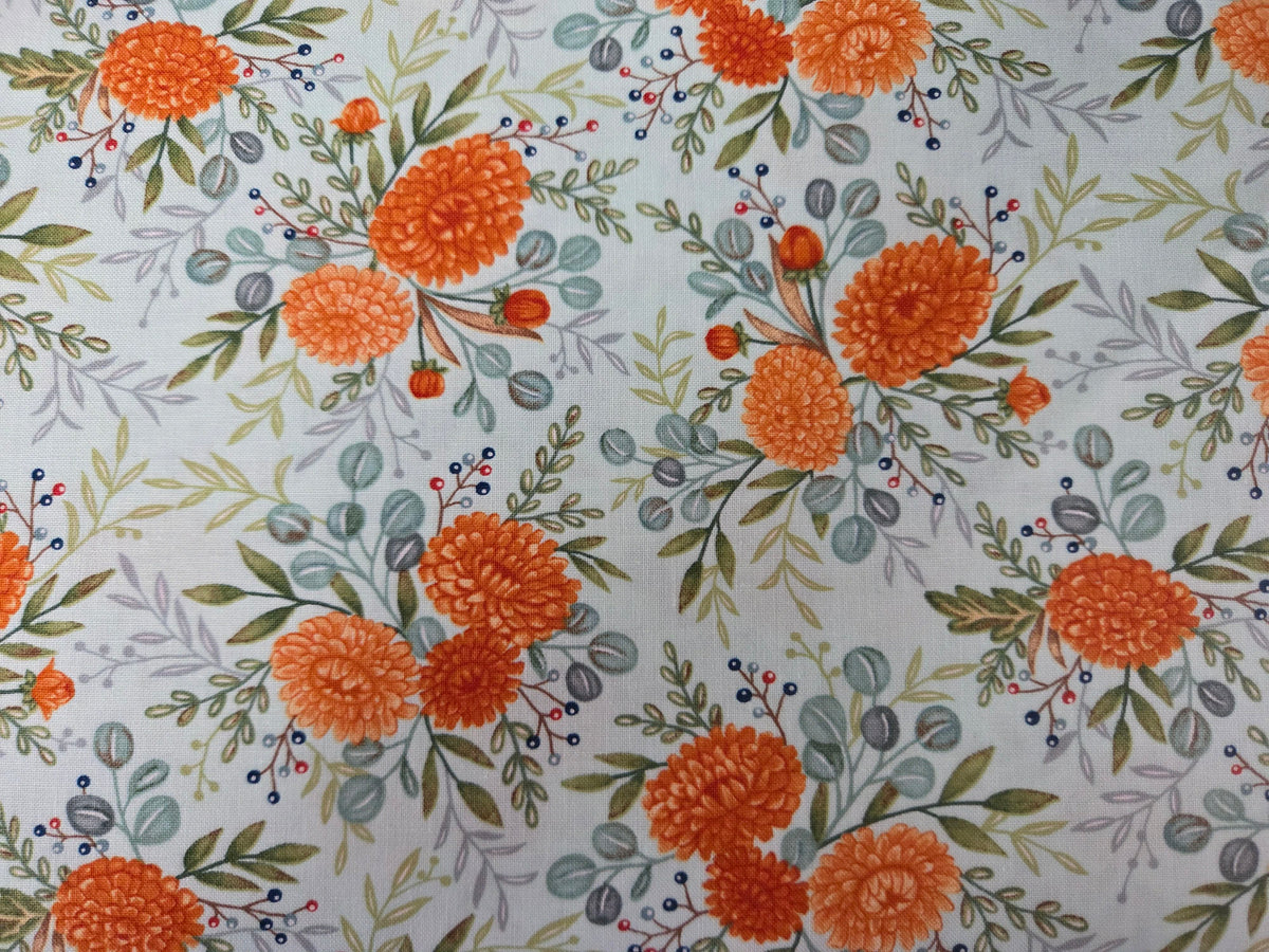 I Love Fall Most of All – Orange Floral Aqua
