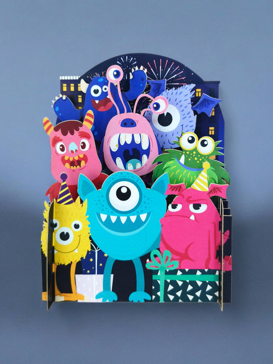 Children's pop up card Monster - KID046