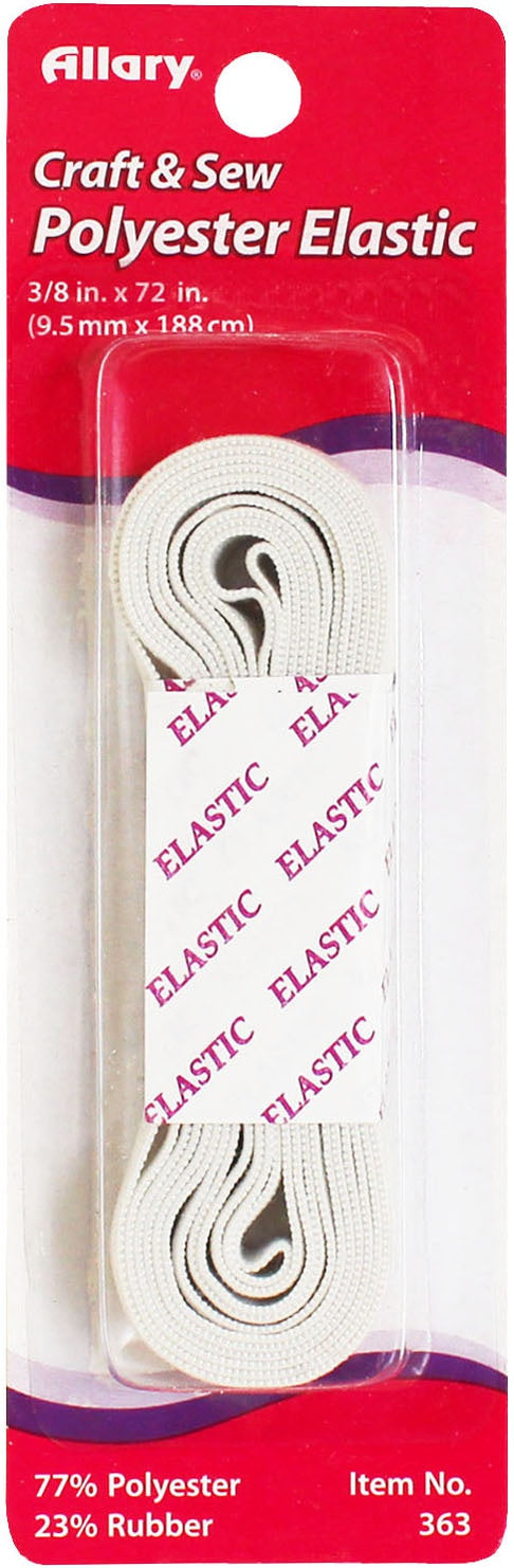 Allary Polyester Elastic .375"X2yd-White