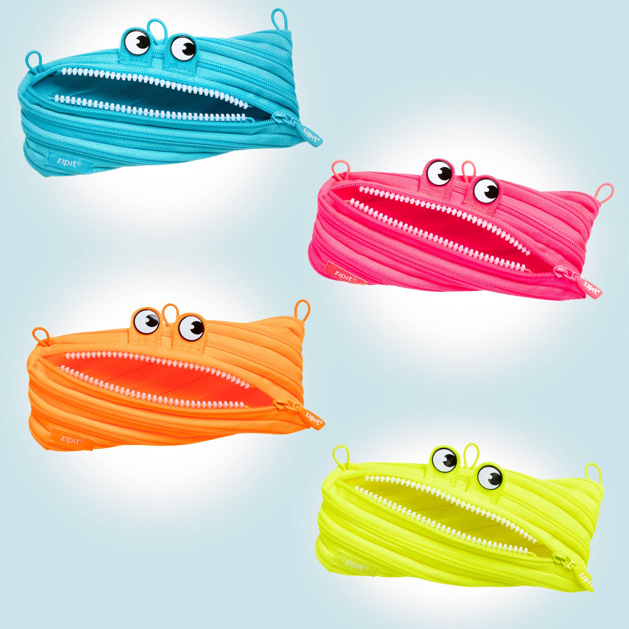 ZIPIT Neon Monster Pouches, 12 Pack