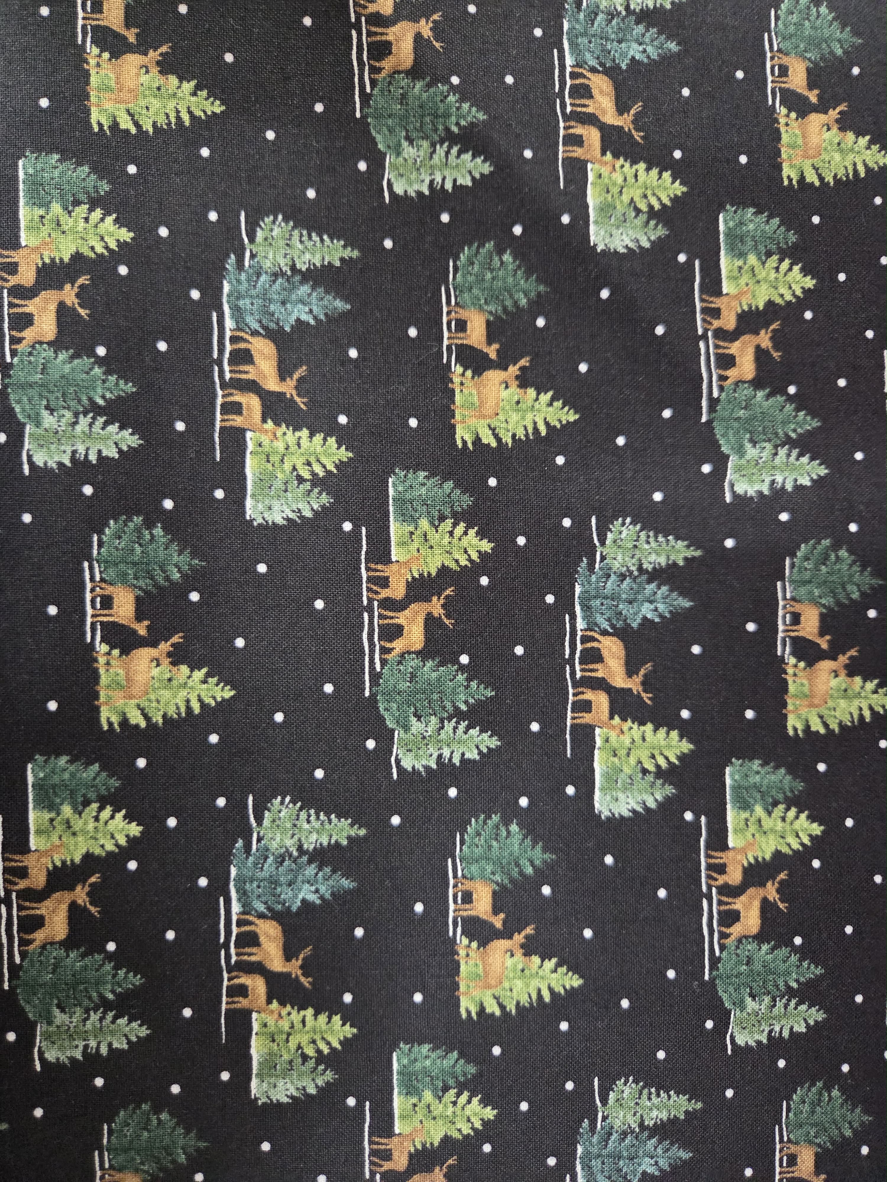 Woodland Winter – Evergreen Forest on Black