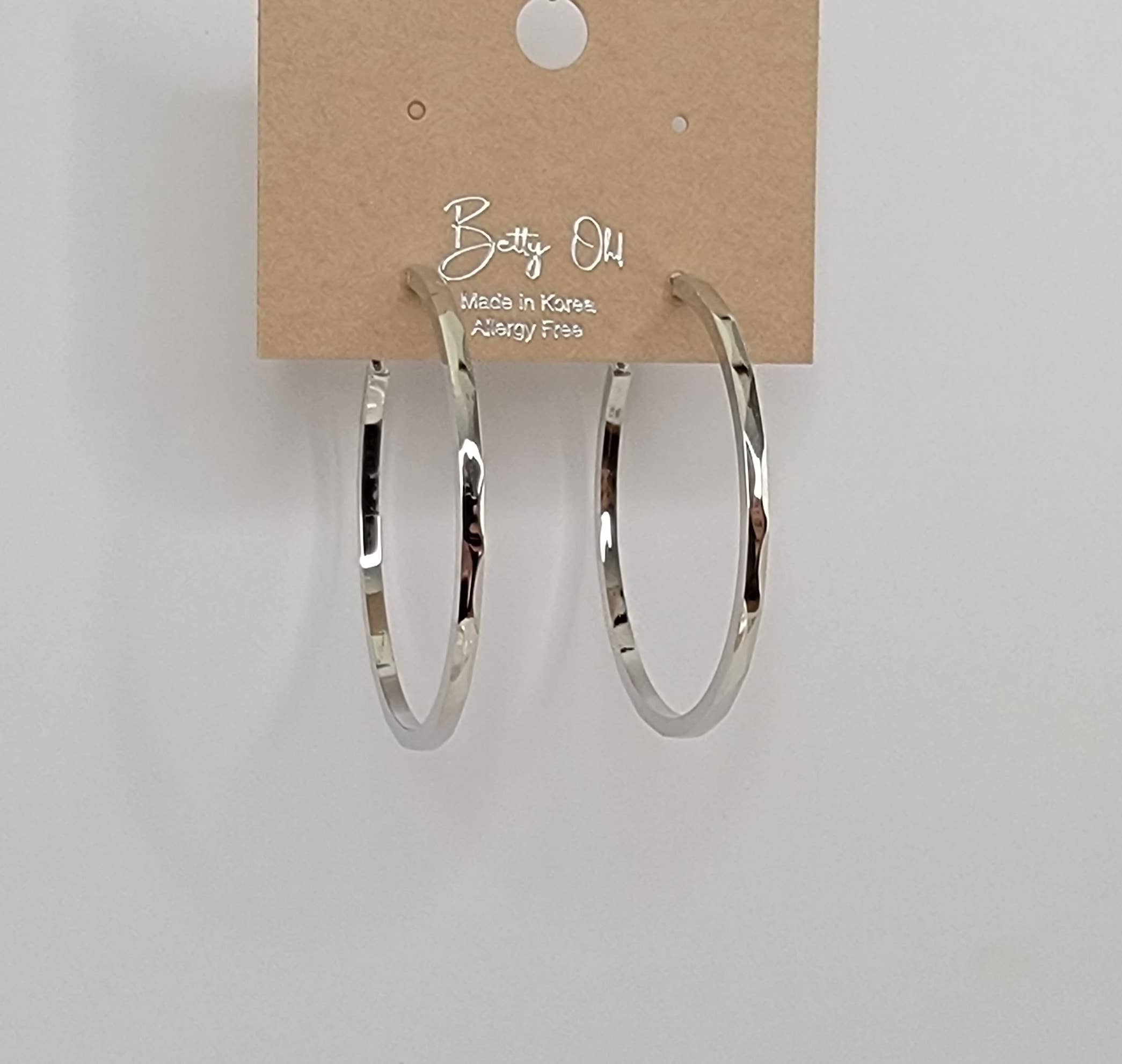 HOOP TARNISH FREE EARRINGS.: Silver