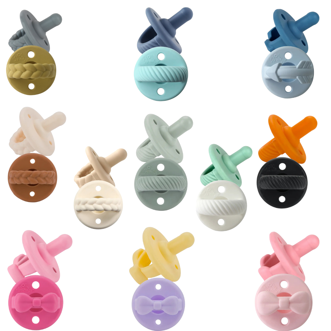 *NEW SIZE* Sweetie Soother™ Pacifier Sets (2-pack): 6-18M Toast + Buttercream