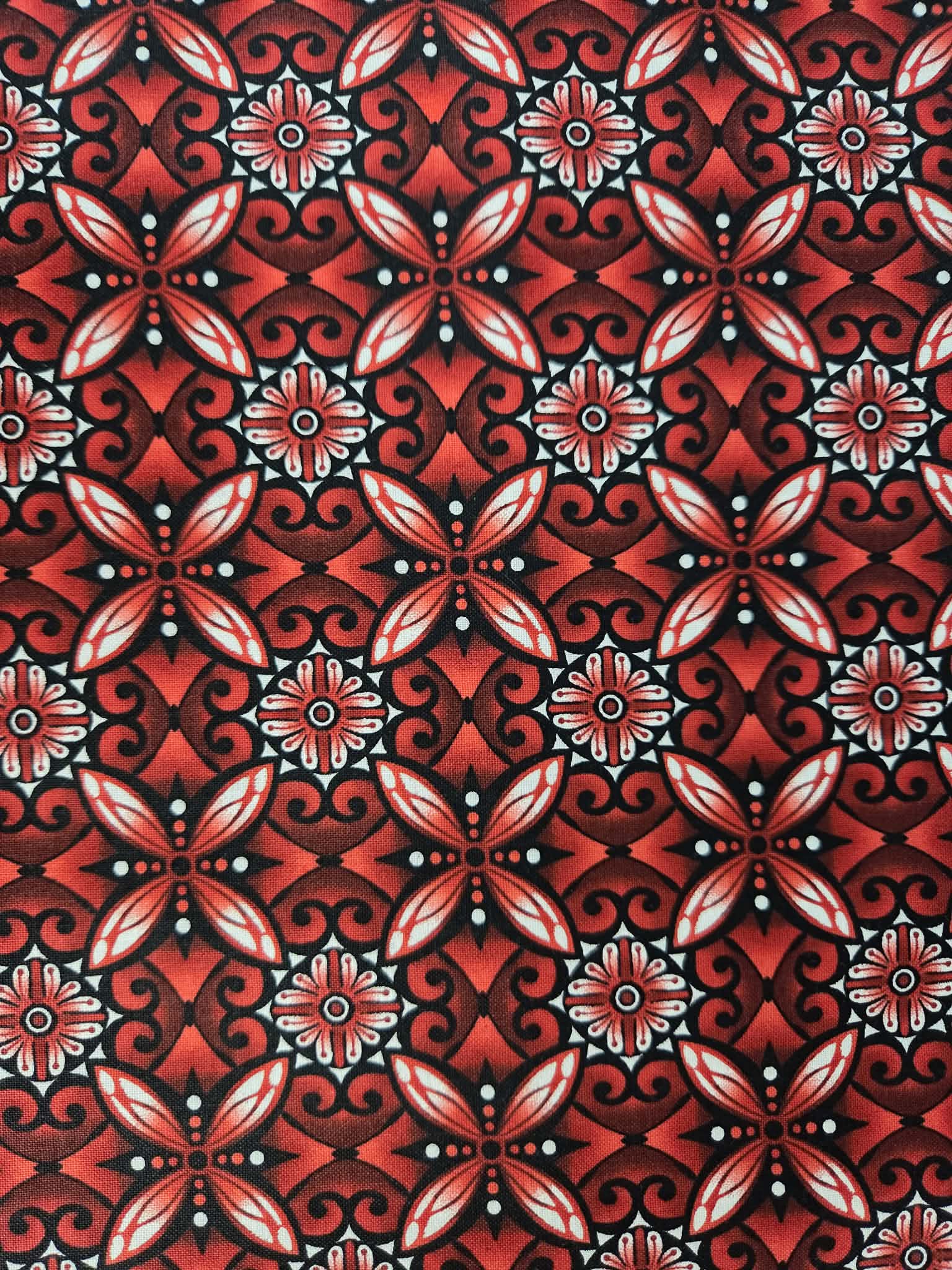 Scarlet Days and Nights – Scarlet Medallion Floral Fabric