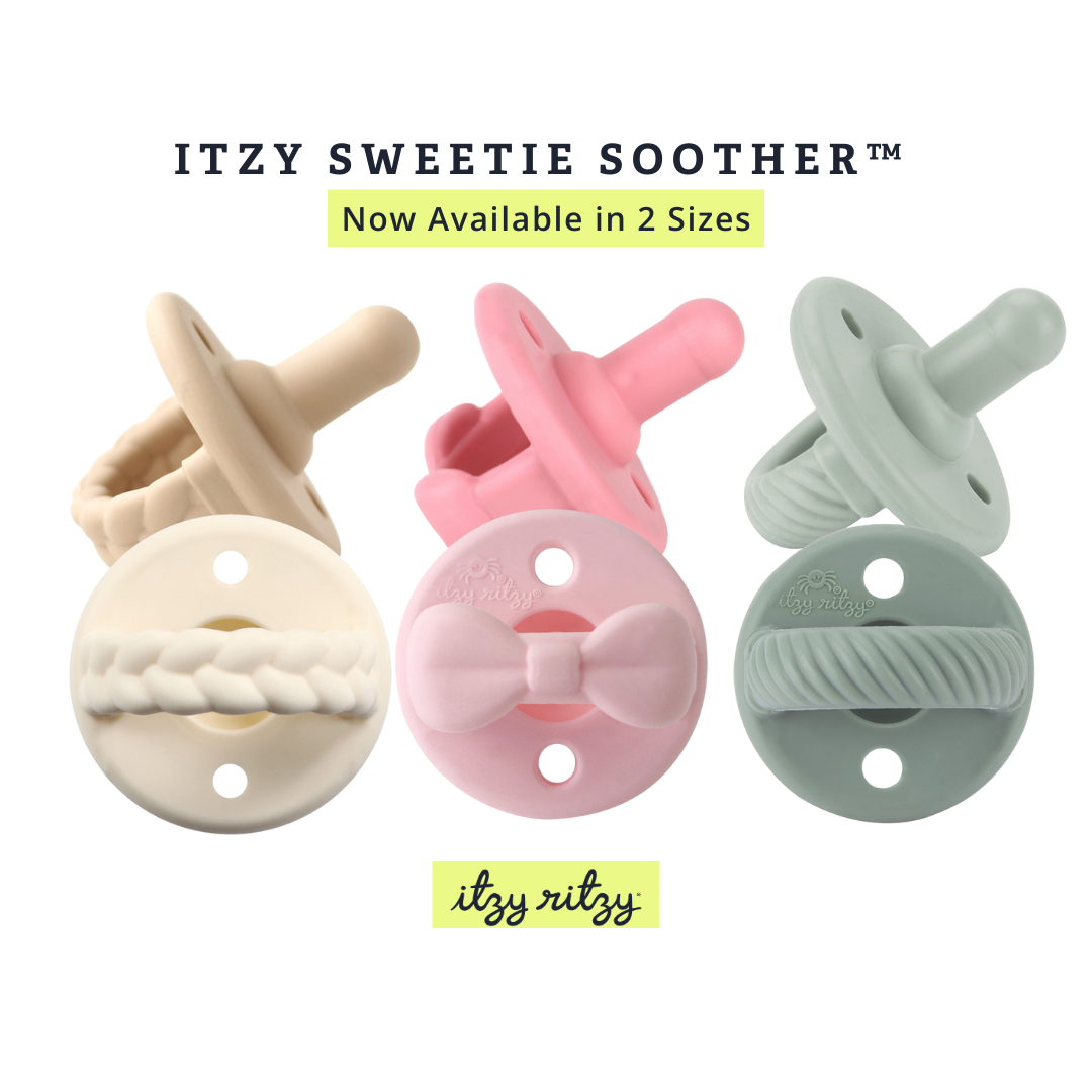 *NEW SIZE* Sweetie Soother™ Pacifier Sets (2-pack): 6-18M Toast + Buttercream