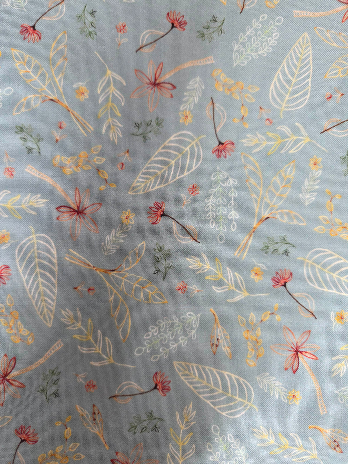 Mini Menagerie Tossed Leaves – Turquoise