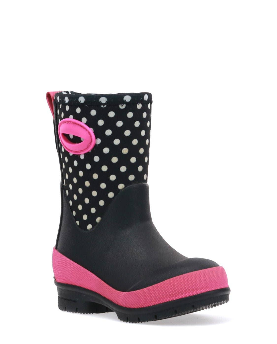 Kids Youth Chloe Dot Neoprene Cold Weather Boot - Black: Navy / 10 Toddler