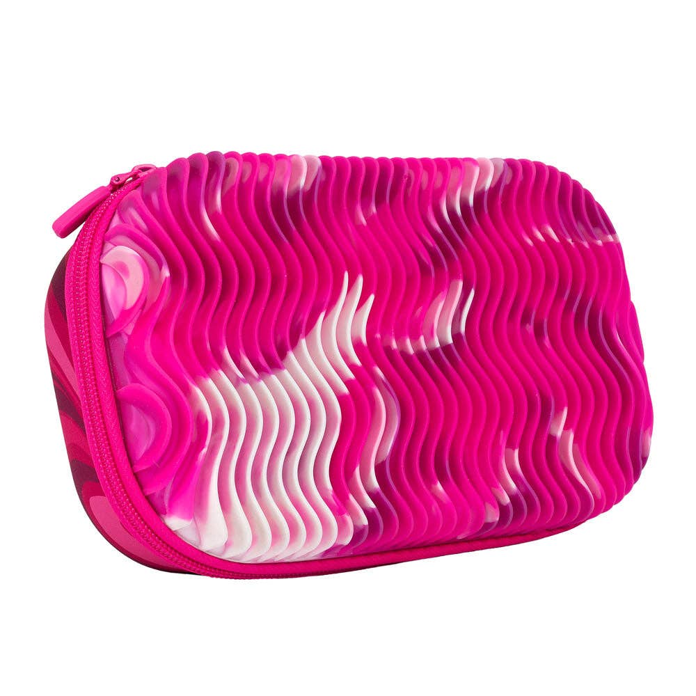 ZIPIT Wavy Storage Box, Sensory Pencil Case Gift for Kids: Blue