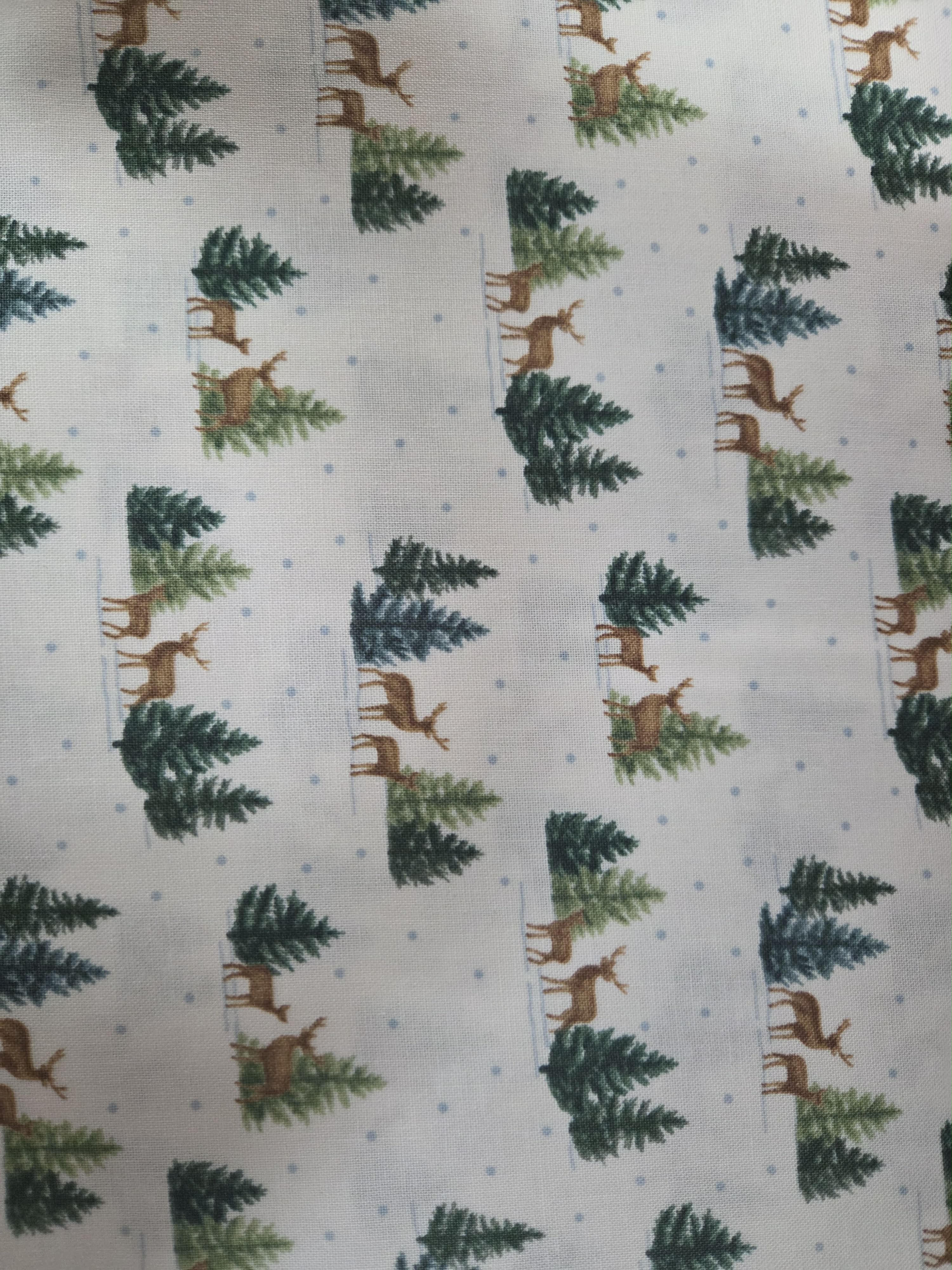 Woodland Winter – Mini Evergreen Trees on Cream