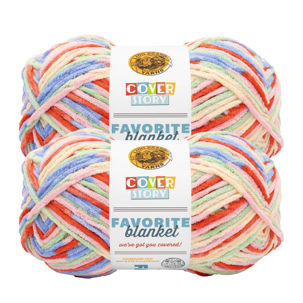 Lion Brand Yarn Cover Story Fave Blanket Macarons 2 Pack