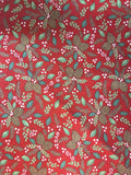 Woodland Winter – Holiday Woodland on Red