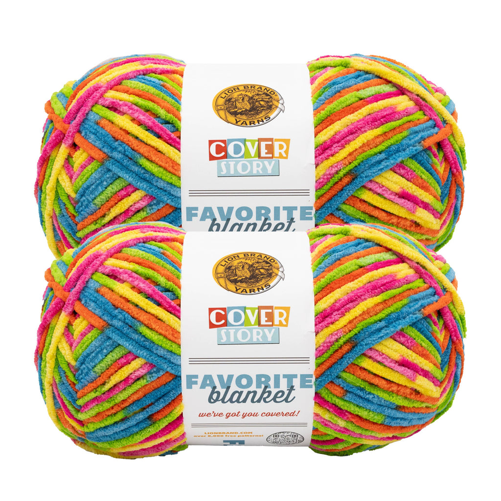 Lion Brand Yarn Cover Story Fave Blanket Frizzle 2 Pack