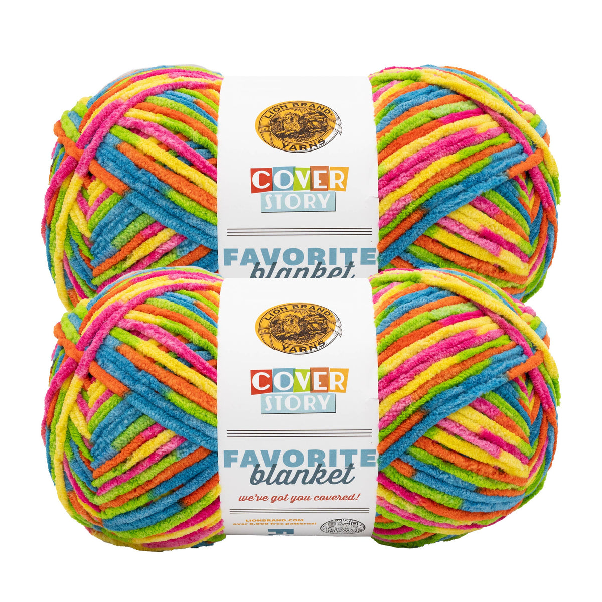 Lion Brand Yarn Cover Story Fave Blanket Frizzle 2 Pack