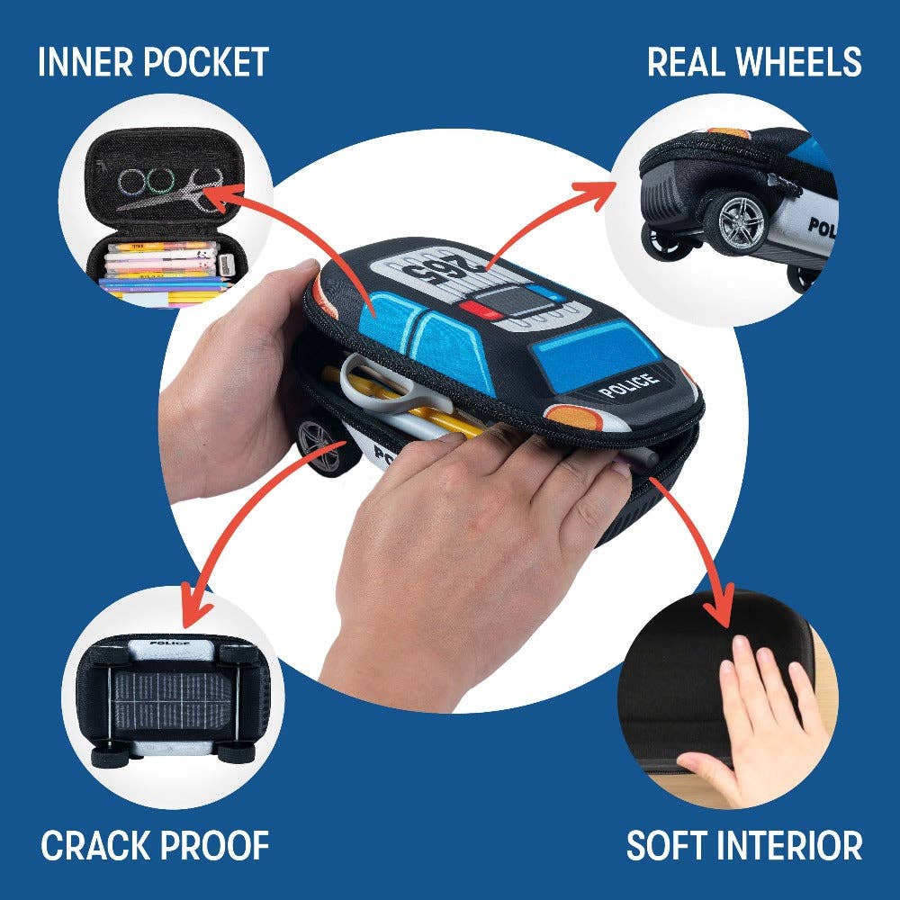 ZIPIT Truck Box, Gift Pencil Case for Boys: Police Car