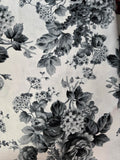 Scarlet Days and Nights – Monochrome Vintage Floral Fabric
