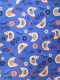 Folky Chicken – Blue Chicken Fabric