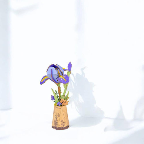 3D Wooden Flower Puzzle: Purple Iris