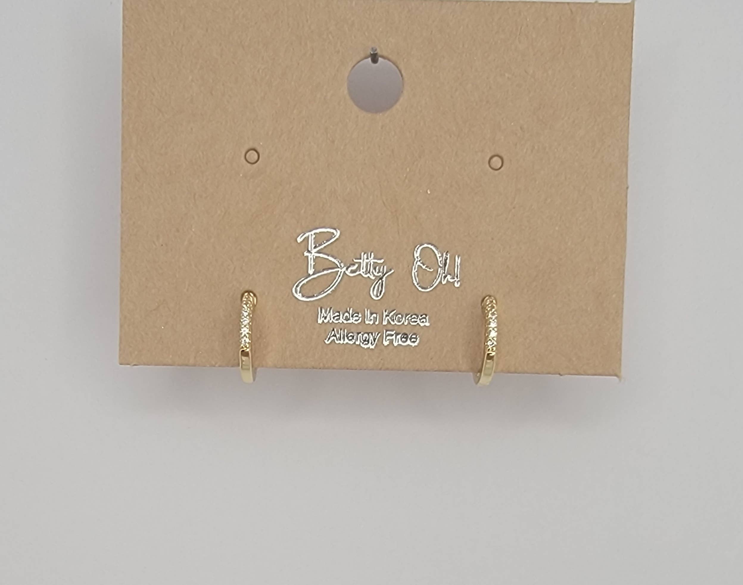 MINI HOOP TARNISH FREE EARRINGS.: GOLD