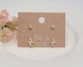 TWO PAIR SET STUD TARNISH FREE EARRINGS.