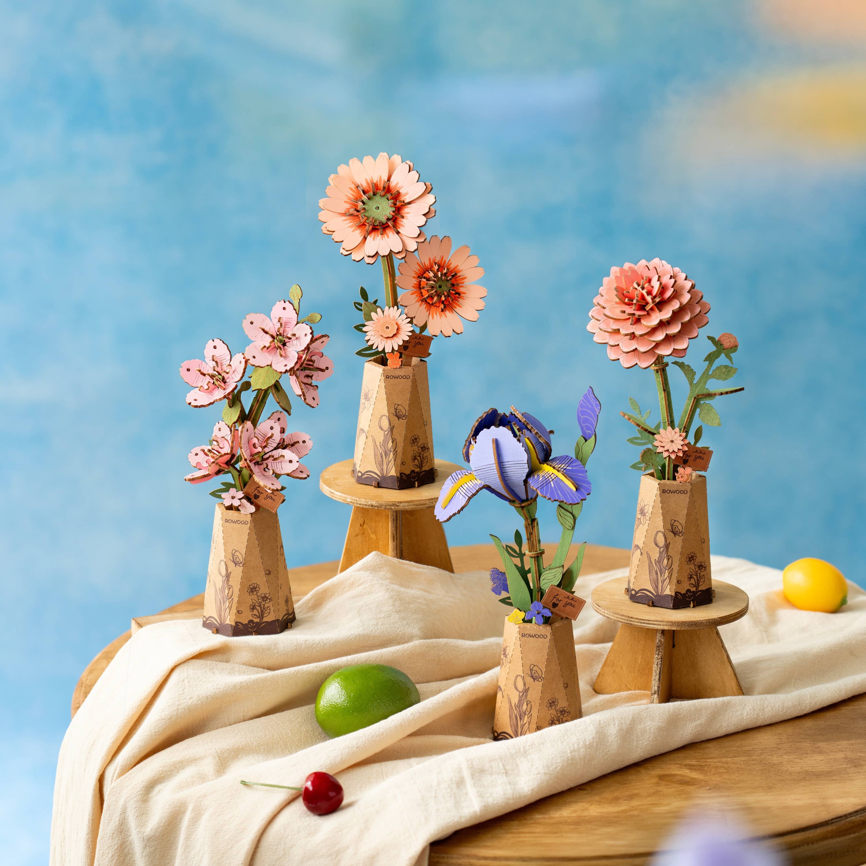 3D Wooden Flower Puzzle: Purple Iris