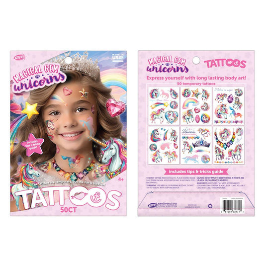 Magical Gem Unicorns Tattoo Kit