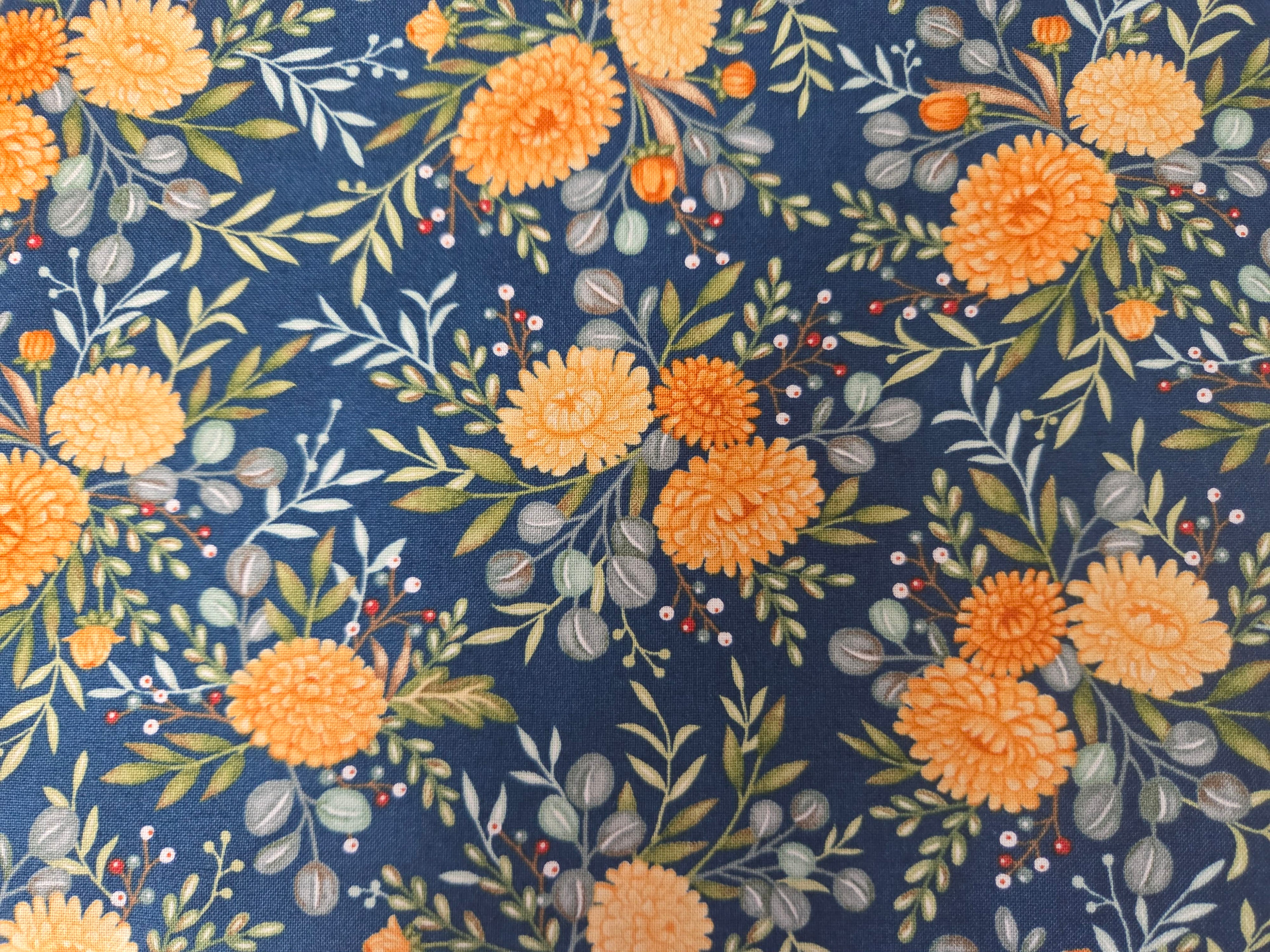 I Love Fall Most of All – Golden Floral Navy