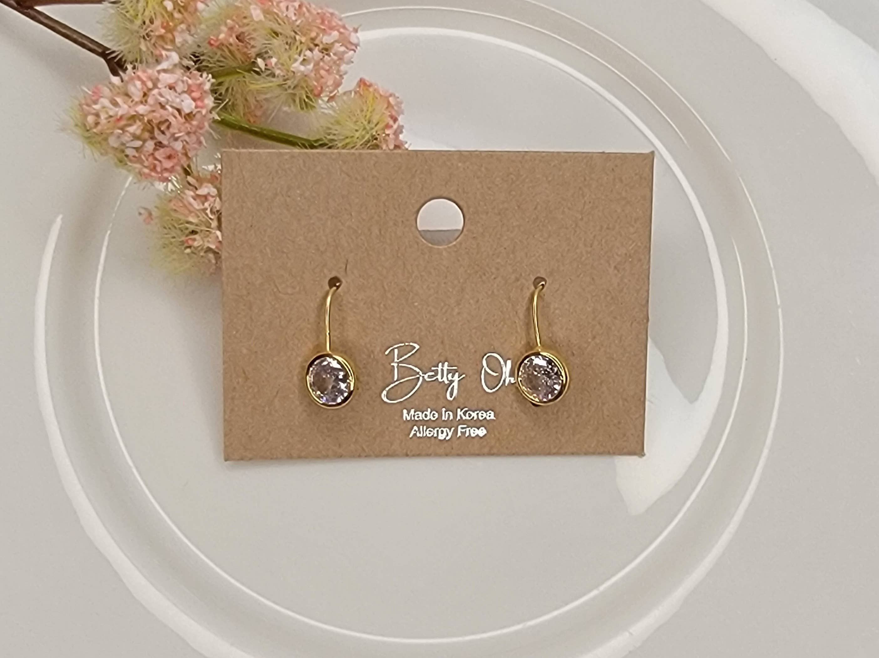 CZ EARRINGS.: GOLD