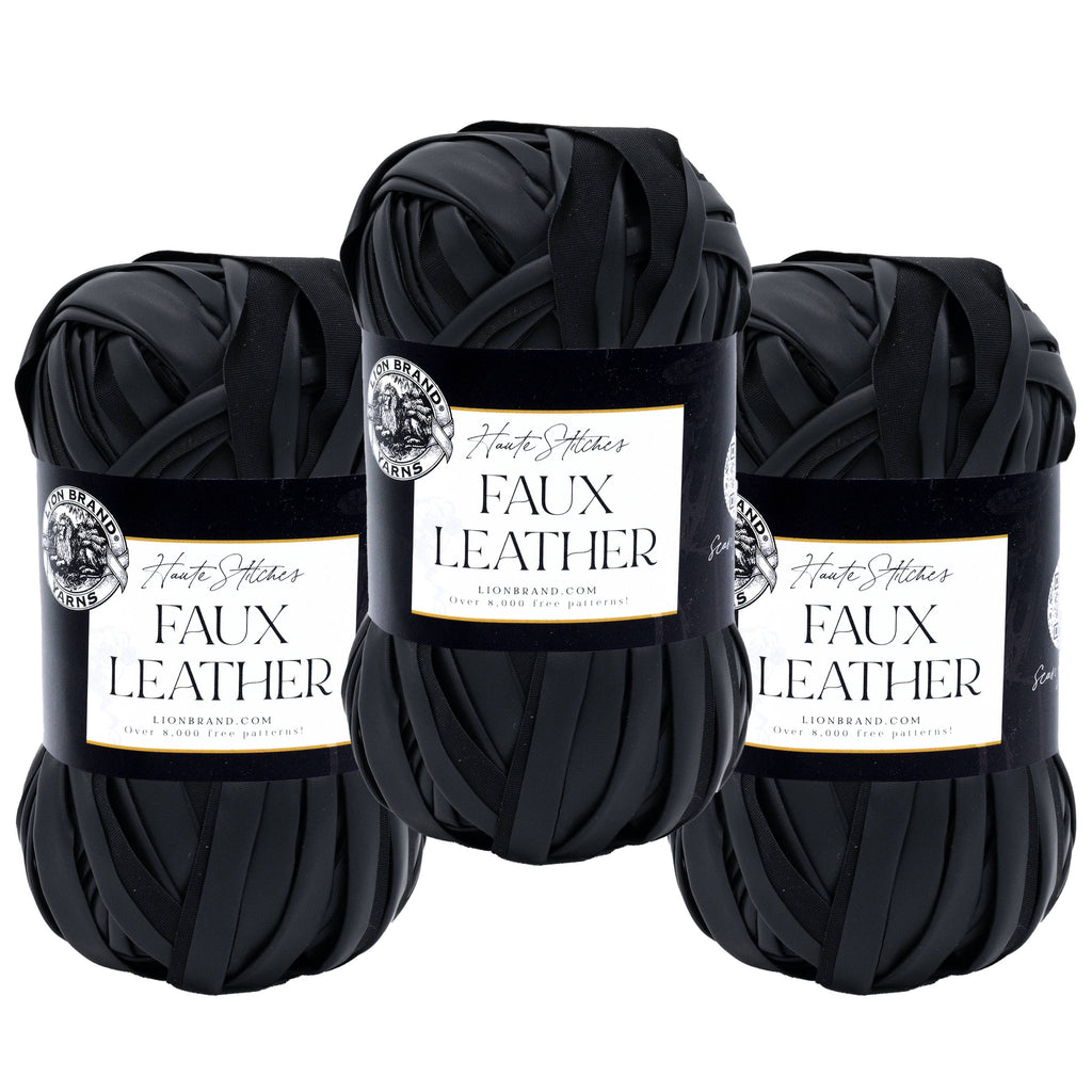 Lion Brand Yarn Haute Stitches Faux Leather MotoJacket 3Pack