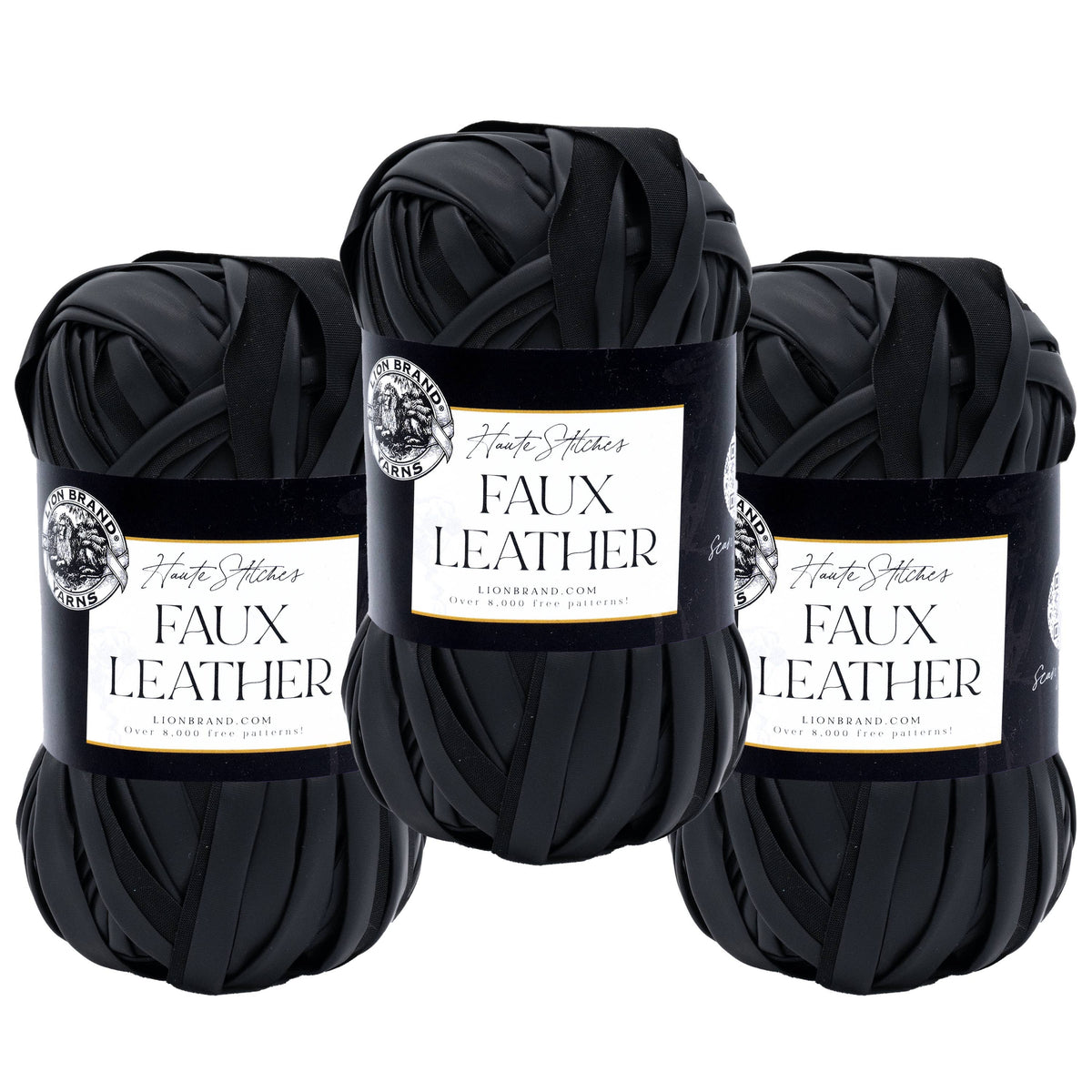 Lion Brand Yarn Haute Stitches Faux Leather MotoJacket 3Pack