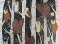 Night Owl – Woodland Birch Trees Fabric (Midnight)