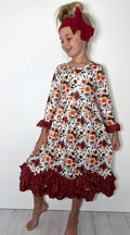 Mahogany Floral Maxi Girls Dress: 9/10 yrs