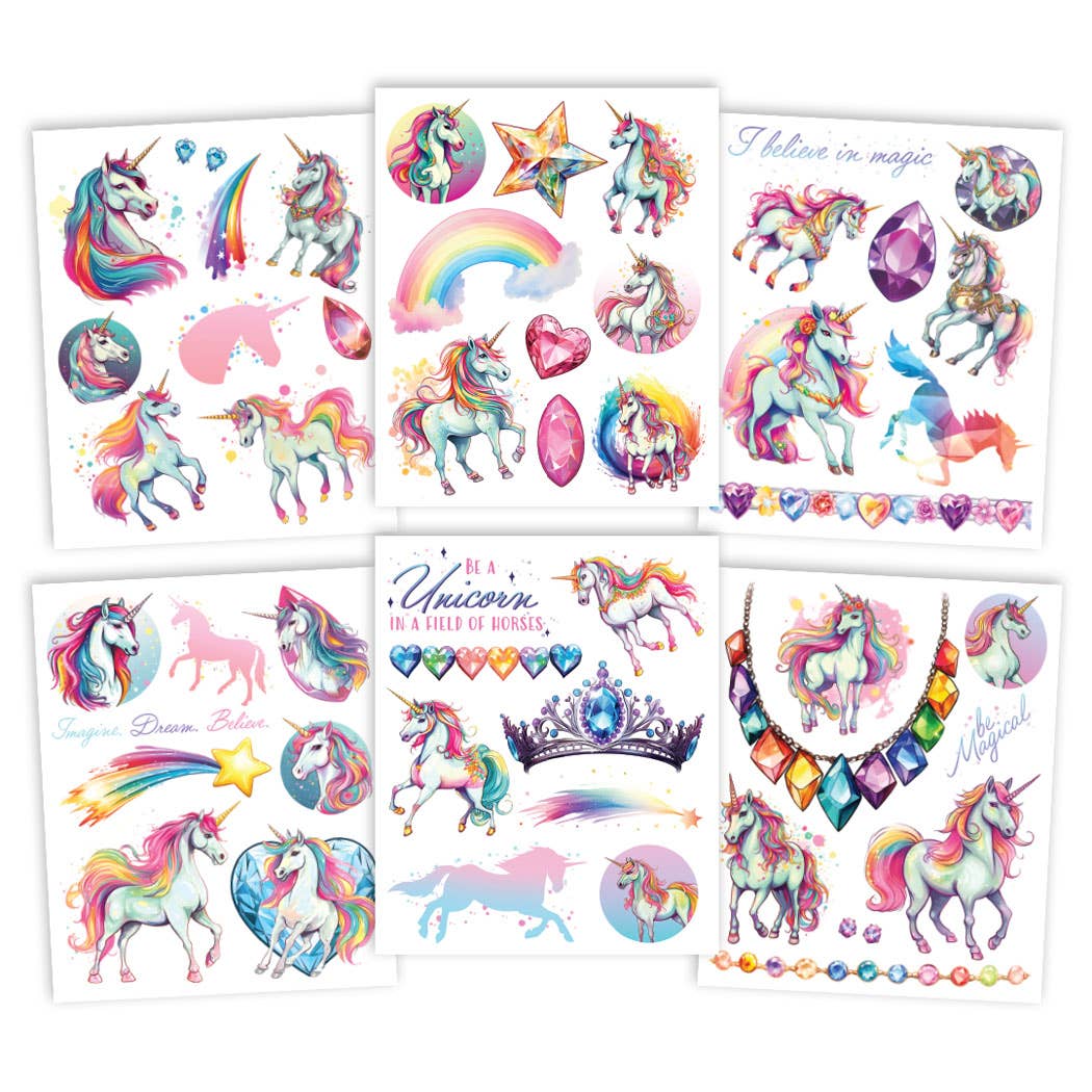 Magical Gem Unicorns Tattoo Kit