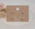 TWO PAIR SET STUD TARNISH FREE EARRINGS.