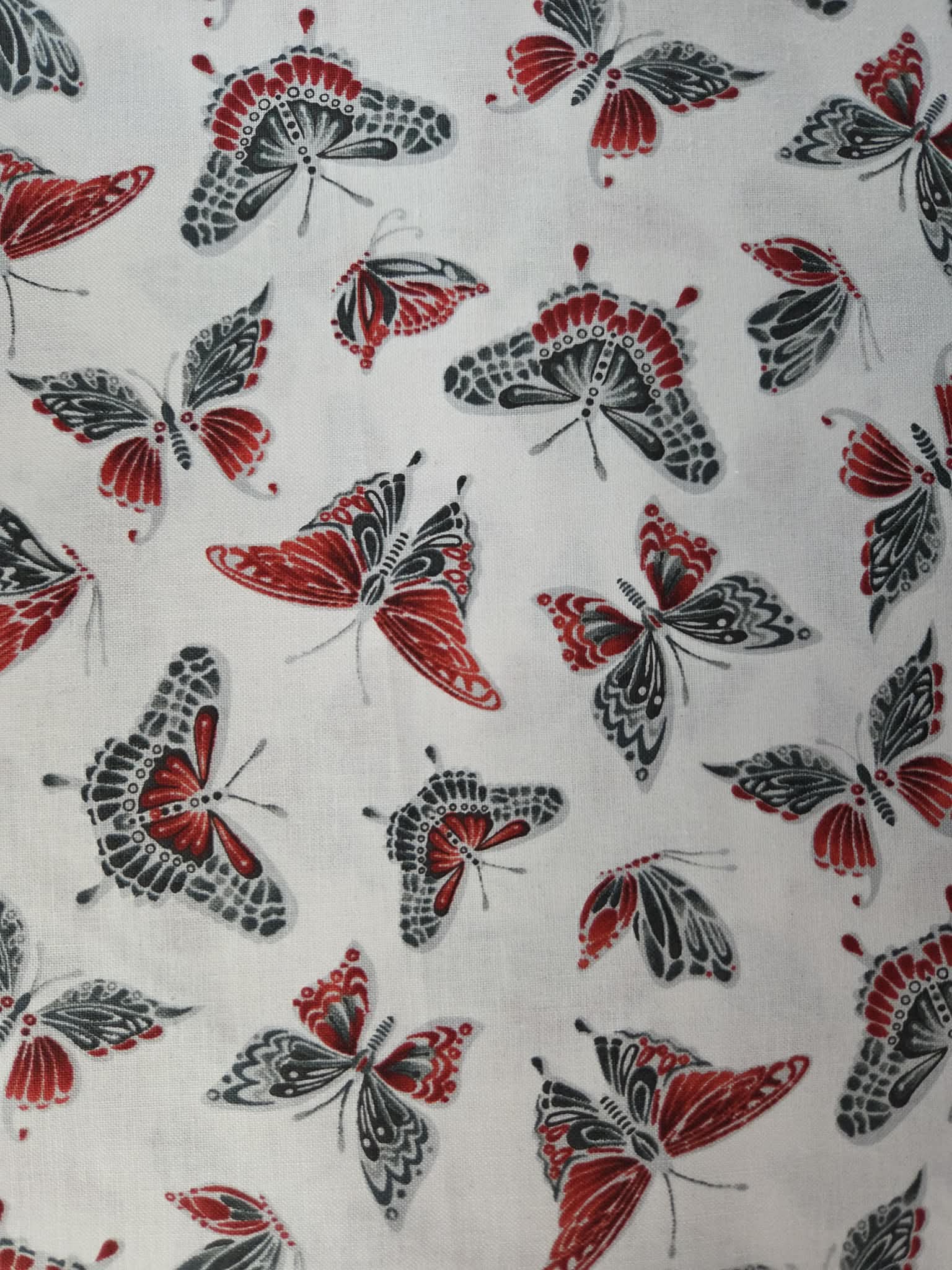 Scarlet Days and Nights – Butterfly Toss Fabric