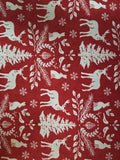 Woodland Winter – Reindeer on Red