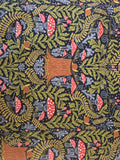 Night Owl – Woodland Mushrooms & Foxes Fabric (Black)