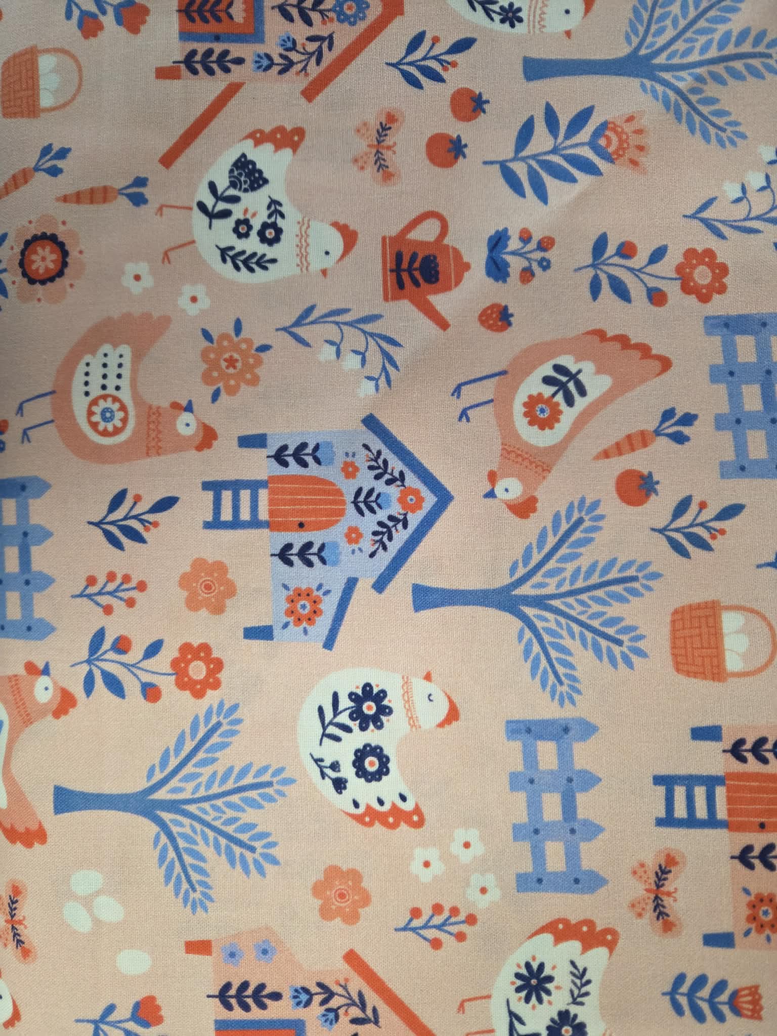 Folky Chicken – Farmyard Friends Fabric