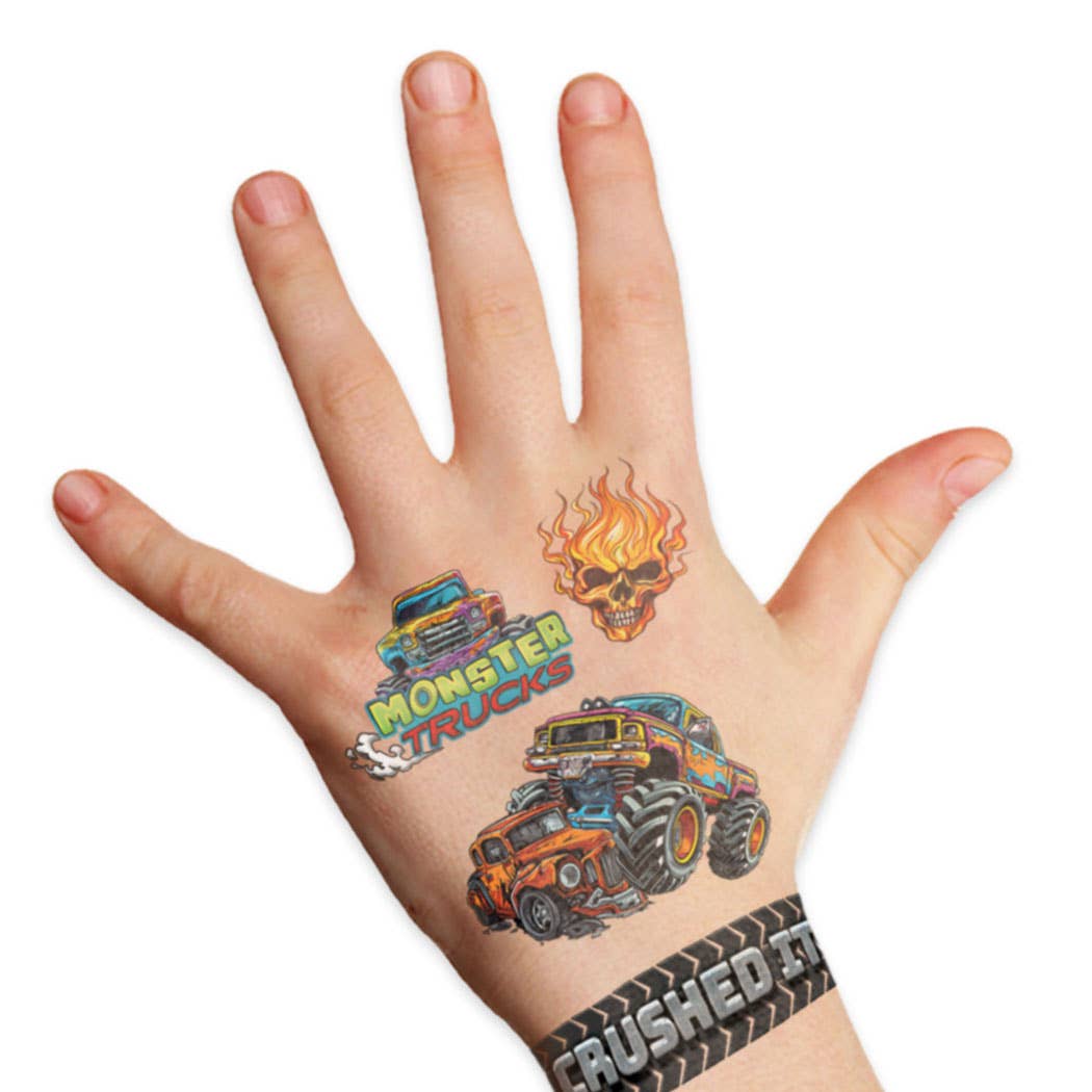 Monster Motors Trucks Tattoo Kit